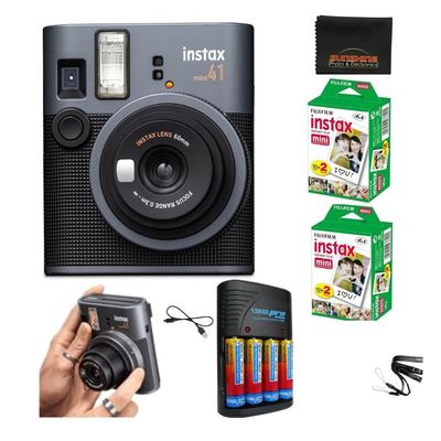 Fujifilm Instax Mini 41 Instant Film Camera with Sunshine Photo Bundle.., (Camera + 2 Twin Pack)