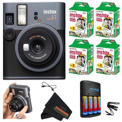 Fujifilm Instax Mini 41 Instant Film Camera with Sunshine Photo Bundle.., (Camera + 4 Twin Pack)