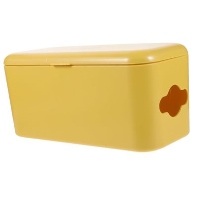 KALLORY Cable Storage Box Wall Mount Power Plug Organizer Yellow Wire Storage Case Cord Management Solution