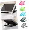 OKUMEYR Folding Laptop Stand Portable Cooling Base for Desktop Use Lightweight Pink Notebook Bracket Support Ergonomic Height and Angle view 4