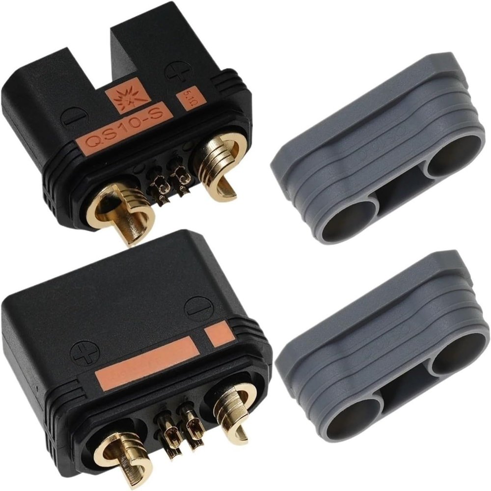 1 Pair QS10-S(Male and Female) High Current an/ti Sparking Ba/tte/ry Connectors for RC Boat Car Plant Protection Drone Plug;QS10-S