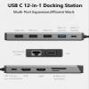 12-in-1 USB C Docking Station, 4K@60Hz Triple Display HDMI/VGA, 4X USB Ports, Gigabit Ethernet, 100W PD, SD/TF Card Reader, for Laptop/Desktop view 2