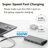 12-in-1 USB C Docking Station, 4K@60Hz Triple Display HDMI/VGA, 4X USB Ports, Gigabit Ethernet, 100W PD, SD/TF Card Reader, for Laptop/Desktop view 3