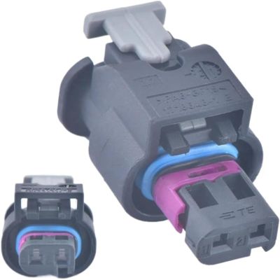 2 Pin Auto Connector Plug 11G 973 702, Compatible with 3-1718647-2, 1718648-1, 004302440800, 742p05533, Type A, Plastic, Replacement Parts, 2 Poles, 2 Wires, One Color
