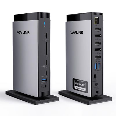 WAVLINK DisplayLink Docking Station 3 Monitors with 130WPD Power Adapter, USB C Laptop Dock for M1/M2/M3/M4/Mac and Windows, Thunderbolt 4/3