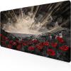 Mouse Pad Poppy Gaming Mouse Pad 31.5 in x 11.8 in, Computer Desk Mat Red Keyboard Mat with Stitched Edges Waterproof Anti-Slip Rubber Base Smooth Surface for Home Office Accessories, Gifts 5-1 view 1