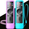 2PACK Case Cover for VIZIO XRT260 Smart TV Remote Control Silicone Skin Sleeve with Lanyard Glow in The Dark Purple Blue view 1