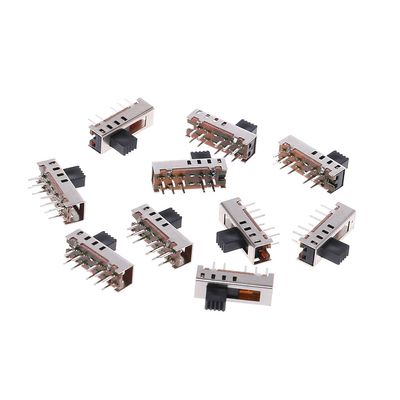 10Pcs SS24E01-G5 Slide Switches Vertical 0.5A 10 Pin 4 Position Toggle
