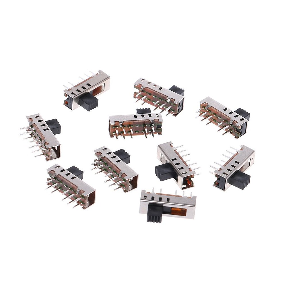 10Pcs SS24E01-G5 Slide Switches Vertical 0.5A 10 Pin 4 Position Toggle