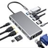 12-in-1 USB C Docking Station with Dual HDMI, 4K@60Hz, Gigabit Ethernet, 100W PD, USB 3.0/2.0, SD/TF Card Reader - for Laptops with Type C Port view 1