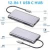 12-in-1 USB C Docking Station with Dual HDMI, 4K@60Hz, Gigabit Ethernet, 100W PD, USB 3.0/2.0, SD/TF Card Reader - for Laptops with Type C Port view 2