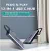 12-in-1 USB C Docking Station with Dual HDMI, 4K@60Hz, Gigabit Ethernet, 100W PD, USB 3.0/2.0, SD/TF Card Reader - for Laptops with Type C Port view 3