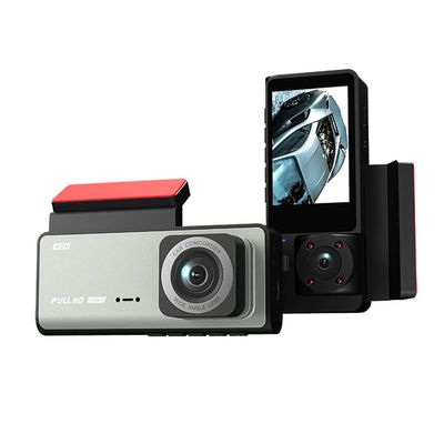 DirectNine Basics 3 Channel Dash Cam Front and Rear Inside, 2.0" IPS Screen Car Accessories, G-Sensor, Night Vision Loop Recording, Motion Detection, Heatproof, 1080K+720P+720P Dash Camera for Cars (A7)