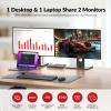 AV Access iDock P10 KVM Docking Station Dual Monitor for Laptop & Desktop, KVM Switch 2 Monitors 2 Computers with Ethernet, EDID, 4K@60Hz Dual HDMI Display, 4xUSB-A, 1xUSB-C, Power Supply for Laptop view 3