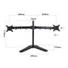 KEG801302 Office Dual Monitor Desk Stand, Free Standing Monitor Stand for 2 Screens up to 17.6lbs per Arm, Adjustable Dual Monitor Mount Arm with Tilt, Swivel, Rotation Desk Accessories view 2