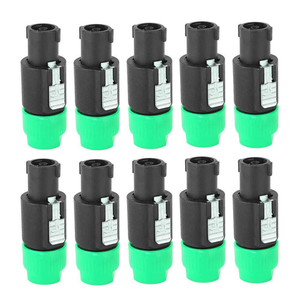 10PCS C NL4FC Audio Speaker Connector 4 Pin Speakon Plug Cable Connector (Green)