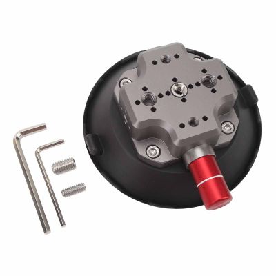 4.7 Inch Aluminum Alloy Silicone Suction Cup Camera Car Mount with 1/4 3/8 Inch Screw Holes for Multiple Angles Action Camera SLR