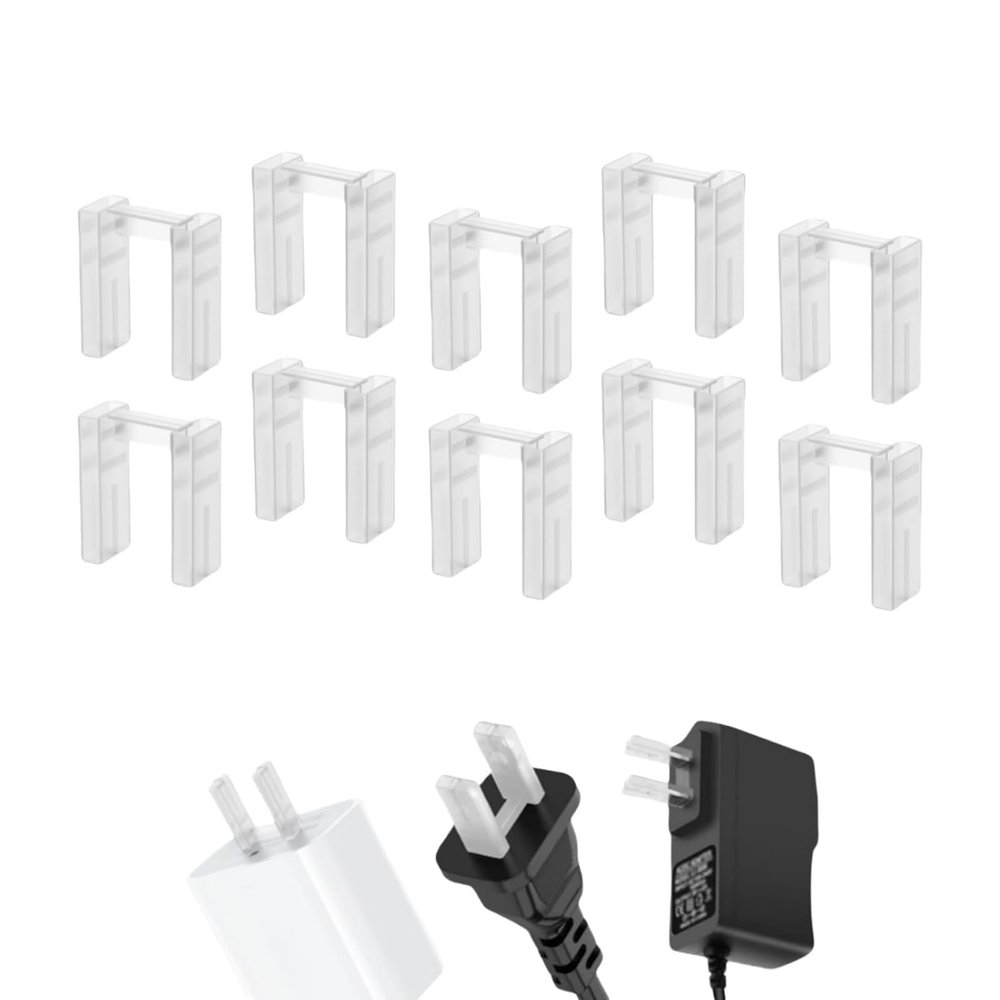 10Pcs Phone Charger Plug Covers,2 Pin Power Plug Power Inlet Cover,Outlet Baby Proof Cover US Standard Wall Charger Adapter Accessories Attachments Anti Rust,Not fit for 2-Core Asymmetrical Plugs