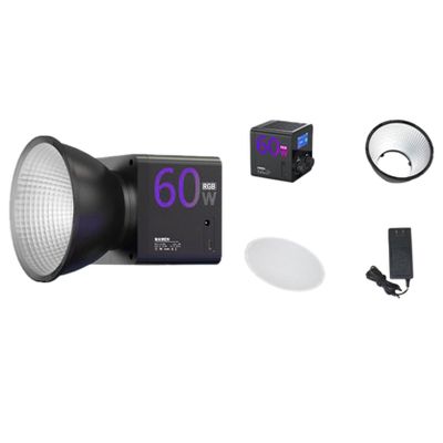 Handheld Portable Video Light, Live Streaming Atmosphere Lighting, LED Video Light with RGB & 24 Scene Modes, 60W 2500 6500K Adjustable Charging Type C for Outdoor & Shooting (B)