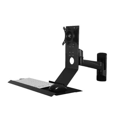 DINBOZ26X Listed TV Mount Single Arm Black Monitor Stand Arm with Engineered Tray Non-Folding Motion TV Bracket