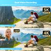 5K Camcorder Video Camera 56MP 16X Dual Lens Vlogging Camera for YouTube with WiFi & Night Vision, 3" 270 Touch Screen Cam corder - Includes 64GB SD Card, 2 Batteries, Tripod, Mic, Remote, Lens Hood view 2