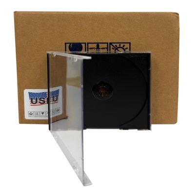 USDISC CD Jewel Cases Standard 10.4mm Heavyweight 90g, Single 1 Disc, Black, Pack of 200