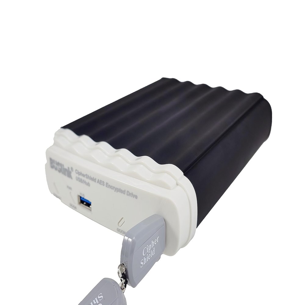 BUSlink CSX-1TSDHAM1 1TB SSD Mode 1 Key USB 3.2 Gen 1 (3.0)/eSATA with Hub CipherShield 512-bit AES Hardware Encrypted External Desktop Drive