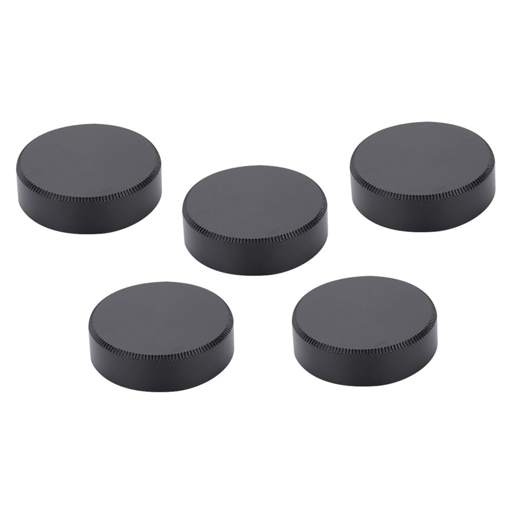 2 Colors 5pcs Metal C Mount Rear Lens Cover 25mm for Protecting CCTV TV Lenses from Dust (Black)
