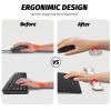 FXIANGWL 4 in 1 Large Gaming Mousepad, Coaster, Memory Foam Ergonomic Keyboard Mouse Wrist Rest, Non-Slip Rubber Base Stitched Edges Office Desk Mat Floral Print Pastel Pink Blue for Computer view 3