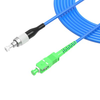 lidkew FC/UPC to SC/APC Fiber Optic Cable, Armored Fiber Optic Internet Cable,Single Mode Simplex Optical Cord,Ethernet Fiber Optic Jmper,9/125m OS1/OS2 Compatible,LSZH Blue 20m/64ft