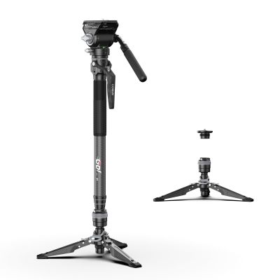COMAN M1V5 Camera Monopod, One-Click Lifting Monopod with Feet, 67'' Lightweight monopod with V5 Fluid Head Quick Release Plate for Camera, DSLR, Camcorder (M1V5)