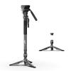 COMAN M1V5 Camera Monopod, One-Click Lifting Monopod with Feet, 67'' Lightweight monopod with V5 Fluid Head Quick Release Plate for Camera, DSLR, Camcorder (M1V5) view 1