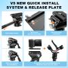 COMAN M1V5 Camera Monopod, One-Click Lifting Monopod with Feet, 67'' Lightweight monopod with V5 Fluid Head Quick Release Plate for Camera, DSLR, Camcorder (M1V5) view 4