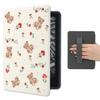 AdorableWhimsy Rose Bear Case for 6" Kindle 11th Generation (2024/2022) with Hand Strap Premium PU Leather Folio Cover Protective e-Reader Case with Auto Sleep/Wake view 1