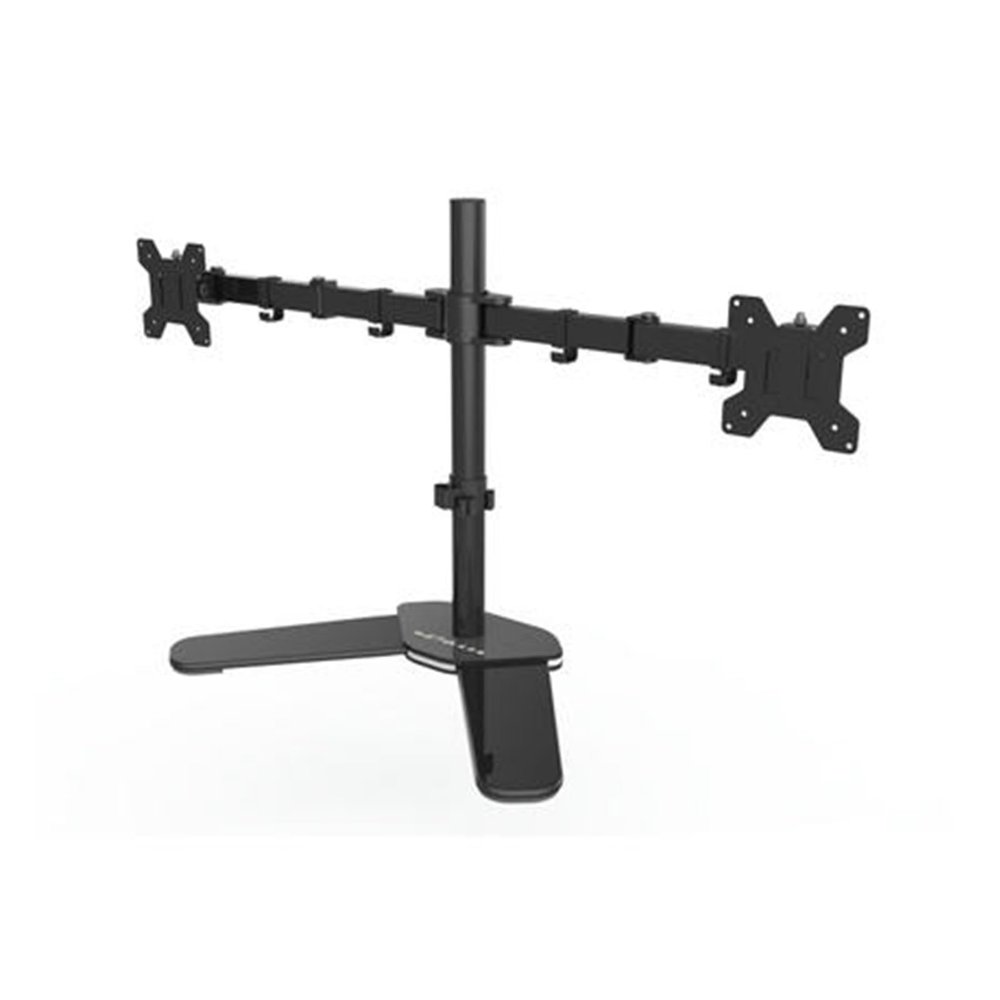 ADBWEKKF DL-MS01 27" 13" Full Motion Double Monitor Desktop Bracket 2 Screen Holder Table LCD Mount Sit Stand Station