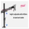 ADBWEKKF DL-MS01 27" 13" Full Motion Double Monitor Desktop Bracket 2 Screen Holder Table LCD Mount Sit Stand Station view 4