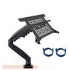 MEFKFQJQ F80 + FP-2 Full Motion 360 Rotate Pivot 2-9kg Gas Spring Arm 10"-17" Laptop Tray Desktop Stand Clamp 10-90mm(Version 1 with usb3) view 1