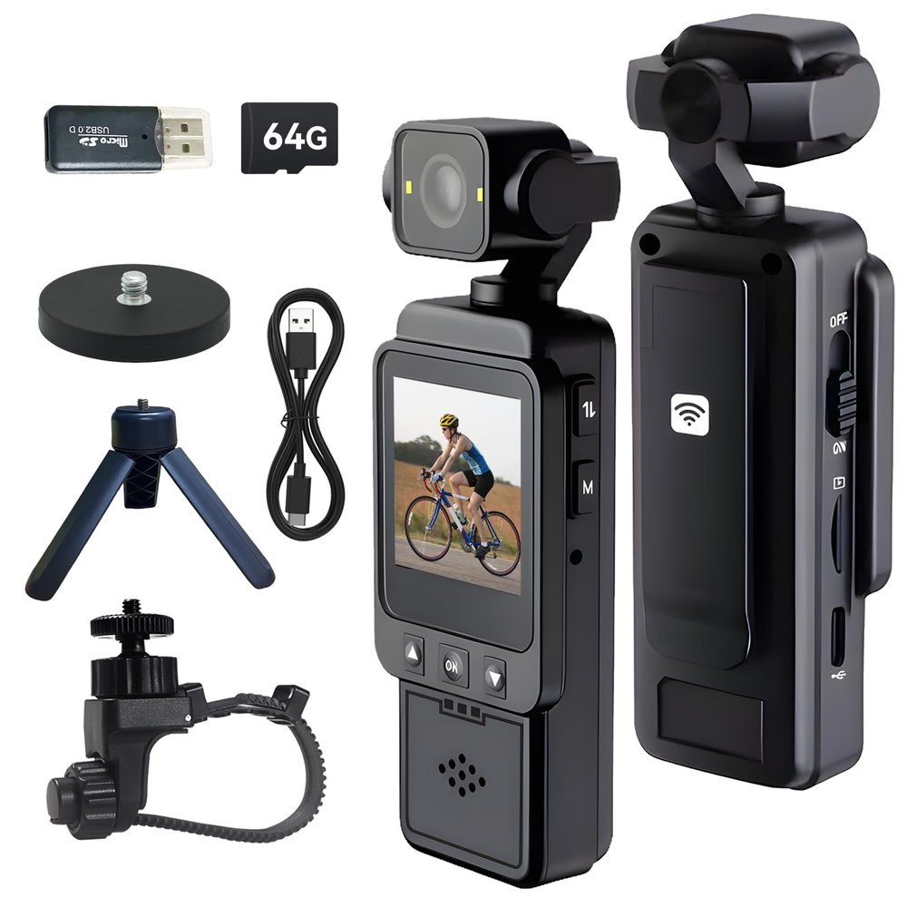 NTMHCTA Mini Body Camera with Audio & Video Recording, Pocket Action POV Camcorder 270 Rotation 1080P FHD, 64GB Wearable Camera for Security, Work, Guard, Travel