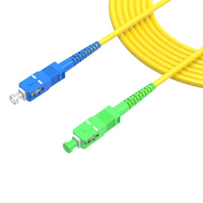 lidkew 2m/6.4ft Fiber Patch Cable,SC/PC to SC/APC Single Mode Simplex Fiber Optic Cable,9/125m Ethernet Fiber Optic Jmper,Optical Patch Cord,LSZH Yellow