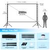 200inch Outdoor Projector Screen with Stand,XINLEMY Big Portable Projection Screen,16:9 4K HD Wrinkle-Free Rear Front Movie Screen with Carry Bag for Backyard Night RVing Home Theater view 4
