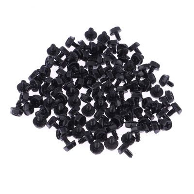 100pcs Toothed Hex 6/32 Computer PC Case Hard Drive Motherboard Mounting Screws for Motherboard PC Case CD-ROM Hard Disk(Black)