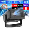 Smart Projector,1080P Full HD ,4K Decoding Support,180 Rotatable Stand,Auto Keystone Correction, Electronic Focus,Compact & Portable ,400 Lumens,Dual-Band WiFi,HD Lens, Android 11.0 (black) view 2
