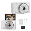 2K Digital Camera with 48MP Multi-Filter 16X Zoom Anti Shake, 3" LCD Screen Compact Vlogging Camera with 32G SD-Card, White view 1