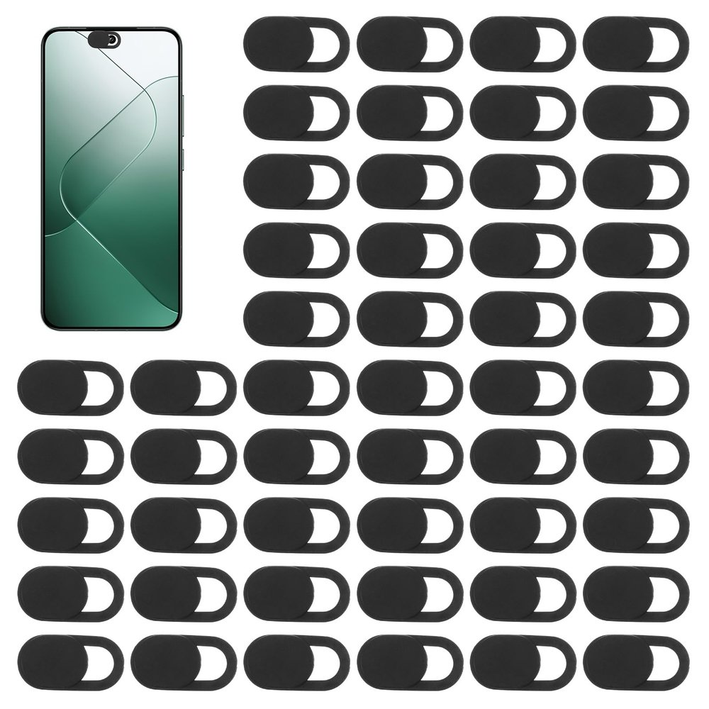 50 Pcs Webcam Cover, Black Practical Laptop Camera Cover Small Portable Phone Camera Covers for Compute Cell Phone PC Accessories to Protect Your Privacy and Security
