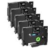 5 Pack Compatible 12mm TZe-335 Label Tape Laminated White On Black Cassette for PT-1000 PT-H101C PT-H105 Label Makers view 1