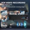 11 Rear View Mirror Triple Channel Dash Cam,Touch Screen, CarPlay & Android Auto, APP, WiFi, FM,3 Ways Video Recorder for Cars,Bluetooth, Easy Installation,GPS,G-Sensor,Included 64GB Card view 2
