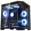 HELLOLAND Ocean of Stars Gaming PC -AMD Ryzen 5 7600X 6-Core 4.7GHz -RTX 5060 8GB -32GB DDR5 6000MHz RAM -1TB PCIe SSD - 850W PSU -WiFi & BT -Windows 11 Desktop Computer-Black view 4