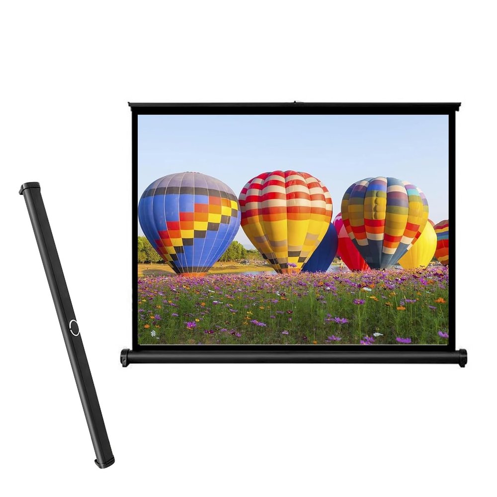 SXKJQER 30/40/50inch Portable Tabletop/Desktop Projector Screen, Pull-Up HD Screen with Storage Bag, Movie Projection Screen Outdoor, 4:3, 16:9 Manual Pull Up Projection Screen(16:9,30")