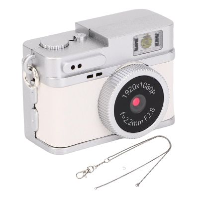 LAISANIM Mini Keychain Camera, 1080P 20MP Digital Camera with 0.96in Screen, Portable Retro Video Camcorder for Video Recording Climbing, Up to 128G Memory Card (not Included) (White)