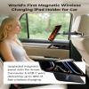 KU XIU Magnetic Wireless Charging Car Headrest Tablet Holder for iPad Pro 11'' M4/M5 Only, Adjustable Long Arm Tablet Car Mount Back Seat for Kids, Road Trip Essentials Holder with Air Vent Stand view 3